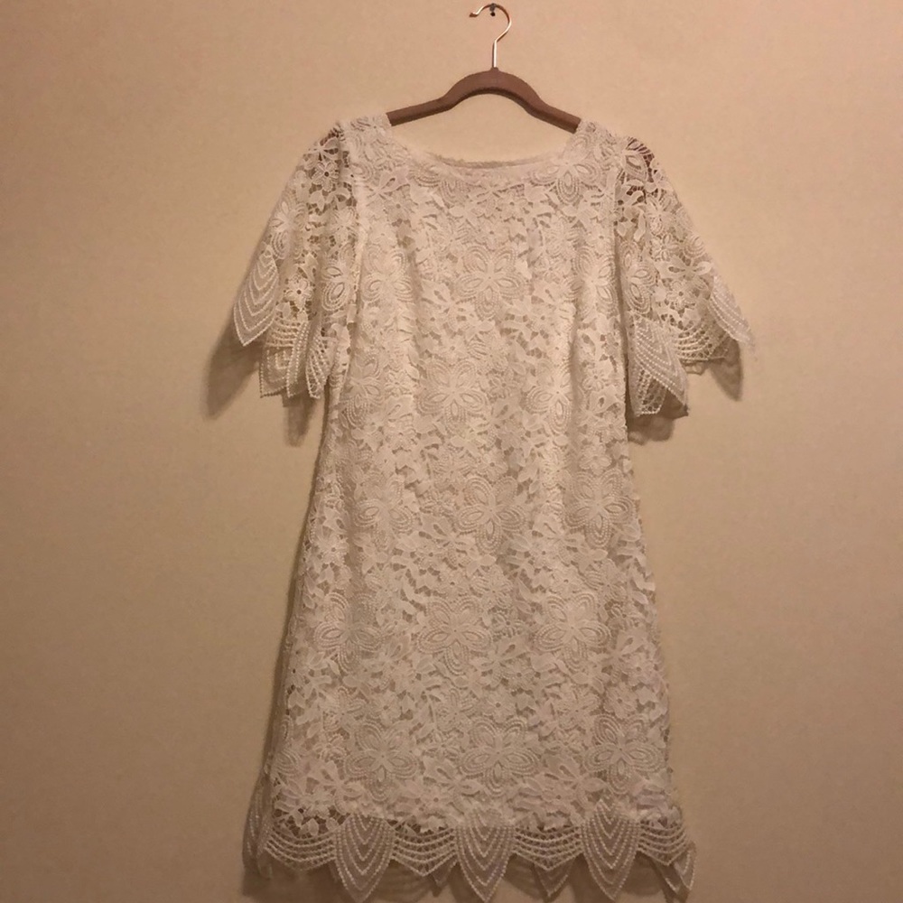anthropologie white lace dress